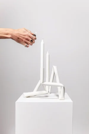 LOKET - OAT studio - Bucatini candle holder white