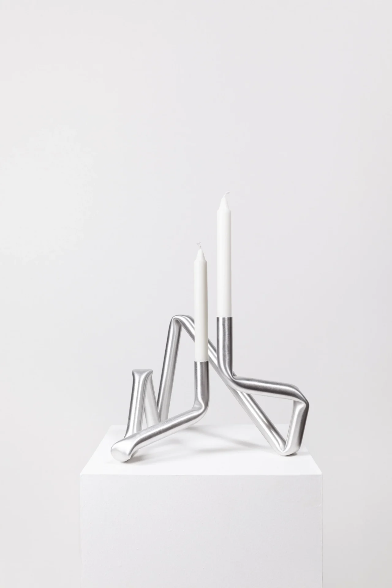 LOKET - OAT studio - Bucatini candle holder brushed aluminium